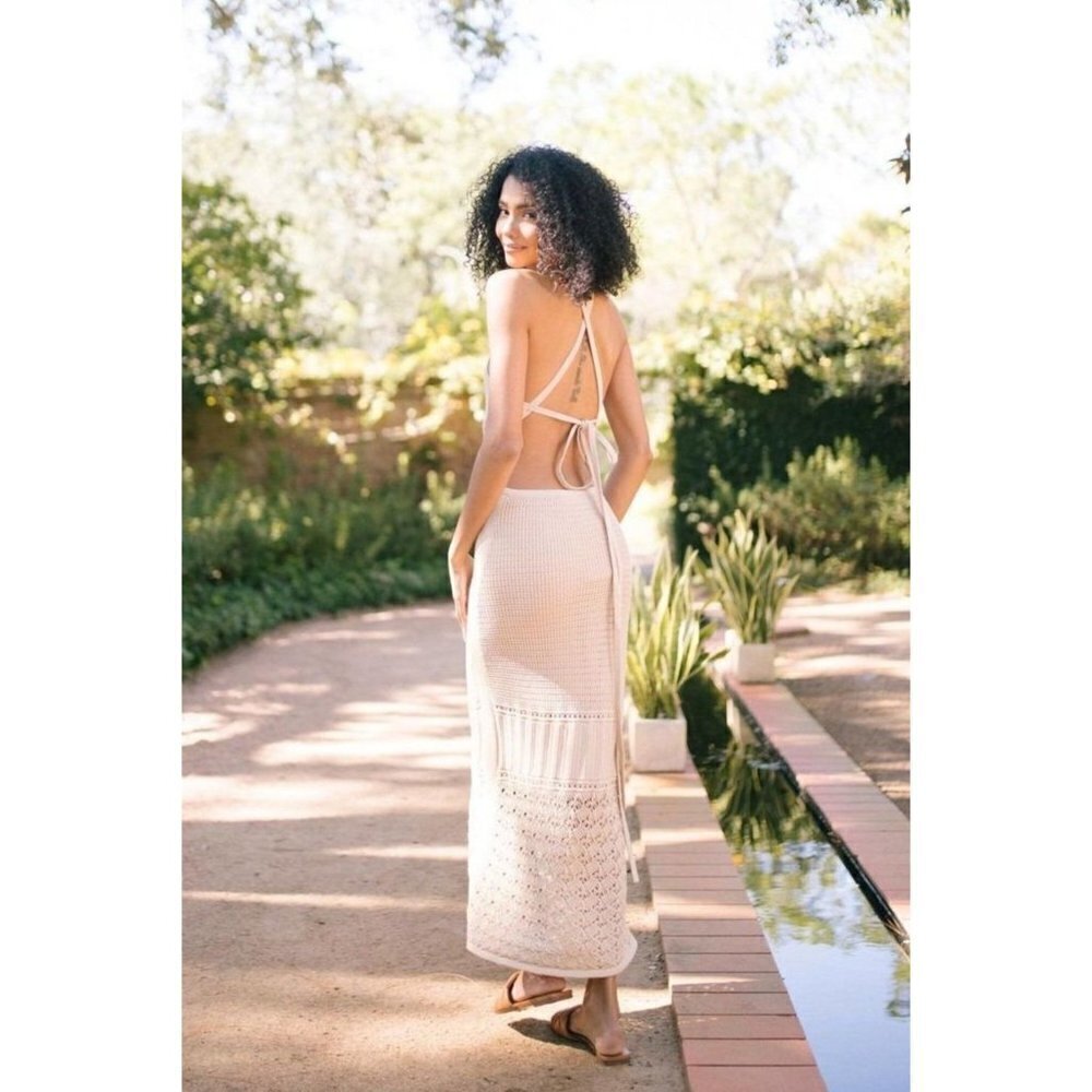 Significant Other Abby Knit Dress in Biscuit 4 Womens Bodycon Midi Cocktail - Picture 10 of 16